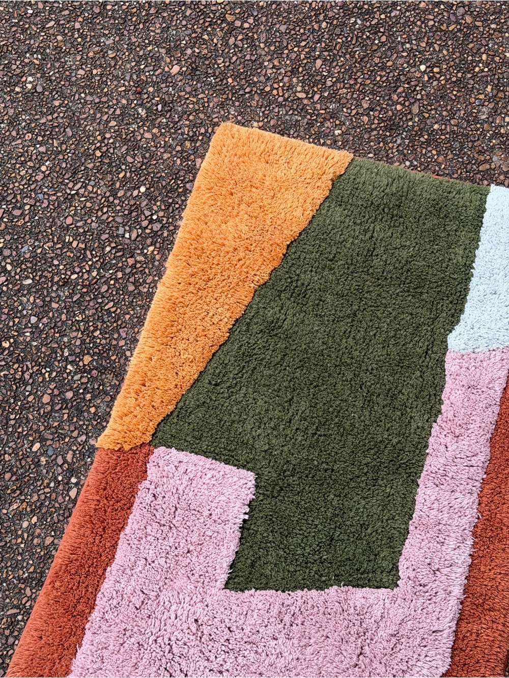 West Elm Angled Modern Bath Mat - Colorful Abstract Area Rug - Picture 4 of 16